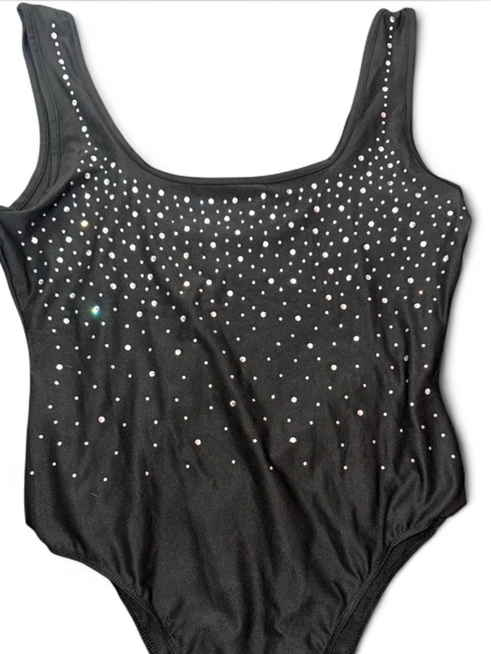 Black Rhinestone bodysuit